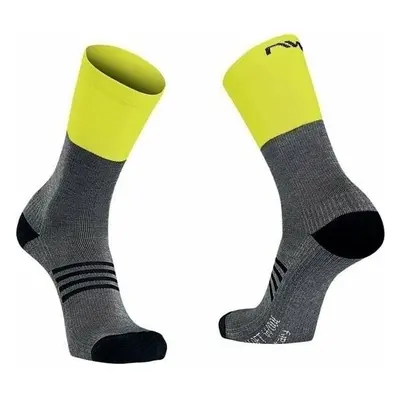 Northwave Extreme Pro High Sock Grey/Yellow Fluo Kerékpáros zoknik