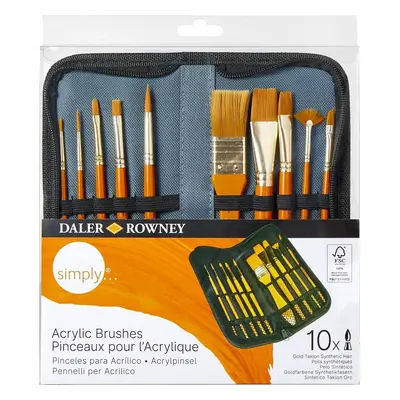 Daler Rowney Simply Acrylic Brush Gold Taklon Synthetic Ecsetkészlet db