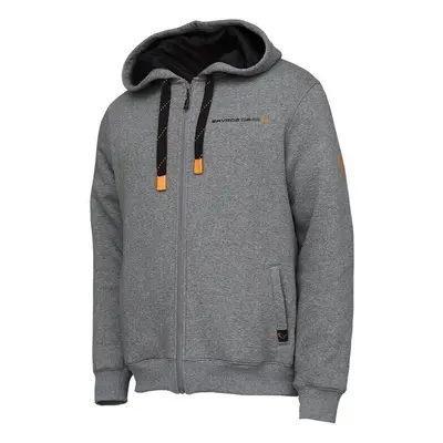 Savage Gear Horgászpulóver Classic Zip Hoodie Grey Melange