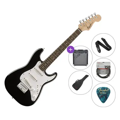 Fender Squier Strat V2 IL Black Deluxe SET Black Elektromos gitár