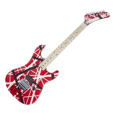 EVH Striped Series MN Red Black and White Stripes Elektromos gitár