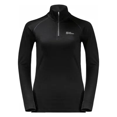 Jack Wolfskin Alpspitze Wool L/S Hz W Black Póló