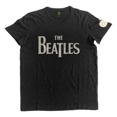 The Beatles Ing Drop T Logo App Slub Unisex Black