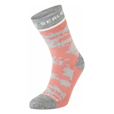 Sealskinz Reepham Mid Length Women's Jacquard Active Sock Pink/Light Grey Marl/Cream S/M Kerékpá