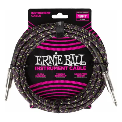 Ernie Ball Braided Instrument Cable Straight/Straight 5,5 m Egyenes - Egyenes Hangszórókábel