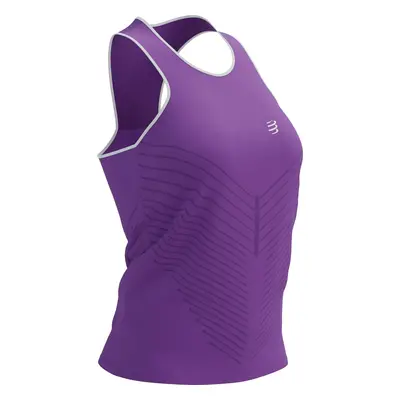 Compressport Performance Singlet W Royal Lilac/White Ujjatlan felsők futáshoz