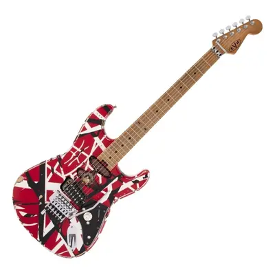 EVH Frankie Striped MN Red/White/Black Elektromos gitár