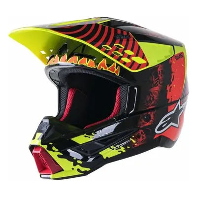 Alpinestars S-M5 Solar Flare Helmet Black/Red Fluorescent/Yellow Fluorescent/Glossy Bukósisak