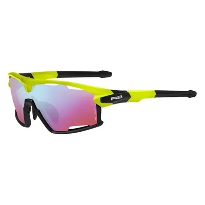 R2 Rocket Neon Yellow-Black Matt/Blue Revo Pink Kerékpáros szemüveg