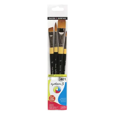 Daler Rowney System3 Acrylic Brush Synthetic Ecsetkészlet db