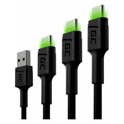 Green Cell KABGCSET01 Set 3x GC Ray USB-C Cable cm-200 cm-30 cm USB kábel