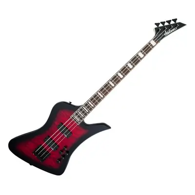 Jackson JS3 Q Kelly Bird AH Transparent Red Burst Elektromos basszusgitár