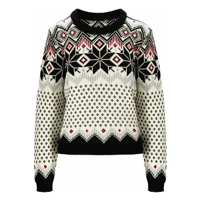 Dale of Norway Vilja Womens Knit Sweater Black/Off White/Red Rose Pulóver