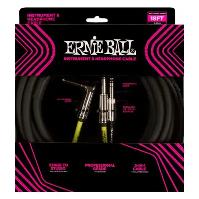 Ernie Ball Instrument and Headphone Cable 5,49 m Egyenes - Pipa Hangszórókábel