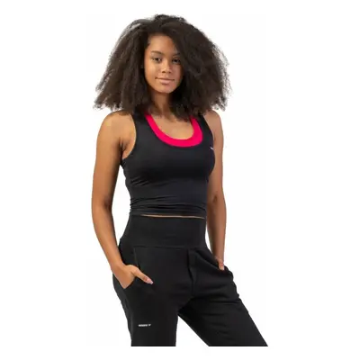 Nebbia Sporty Slim-Fit Crop Tank Top Black Fitness póló