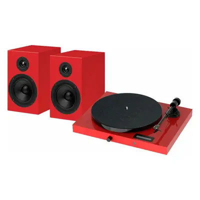 Pro-Ject Juke Box E1 + Speaker Box OM5e High Gloss Red Lemezjátszó kit