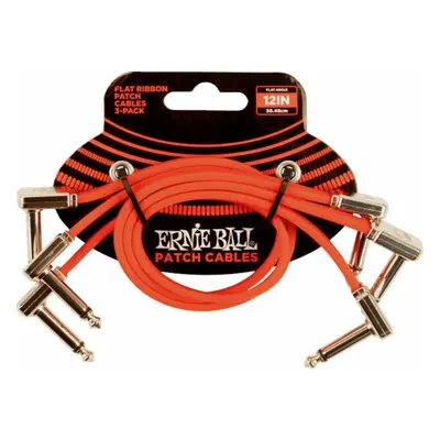 Ernie Ball 12" Flat Ribbon Patch Cable Red 3-Pack cm Pipa - Pipa Patch kábel