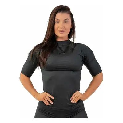 Nebbia Python SnakeSkin Mid Sleeve T-Shirt Black Fitness póló