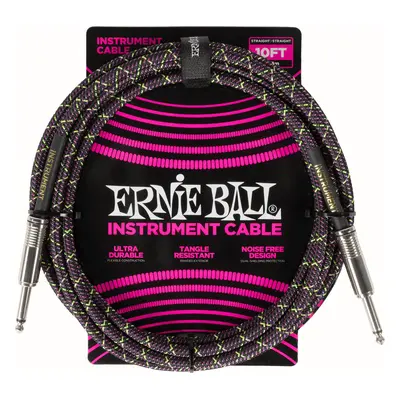 Ernie Ball Braided Instrument Cable Straight/Straight m Egyenes - Egyenes Hangszórókábel