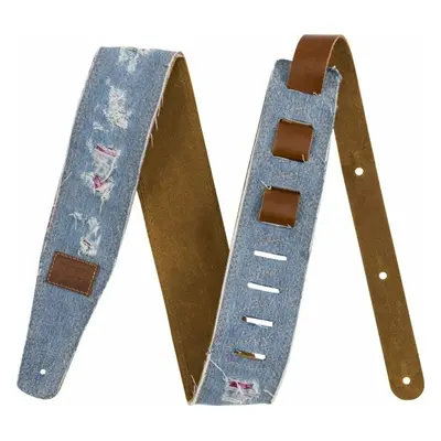 Fender Wrangler Ripped Paisley Denim Strap Textil gitár heveder Indigo