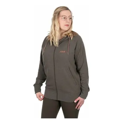 Fox Fishing Horgászpulóver Womens Zipped Hoodie Dusty Olive Marl/Mauve Fox