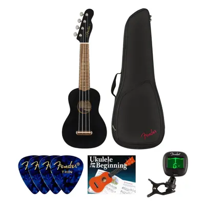 Fender Venice Ukulele WN SET Black Szoprán ukulele