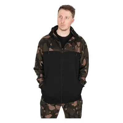 Fox Fishing Horgászpulóver LW Black/Camo Split Zip Hoody