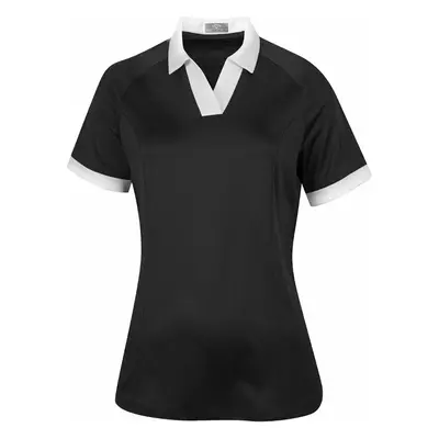 Callaway Womens Short Sleeve V-Placket Colourblock Caviar Rövid ujjú póló