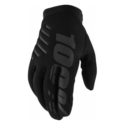 100% Brisker Gloves Black Kesztyű kerékpározáshoz