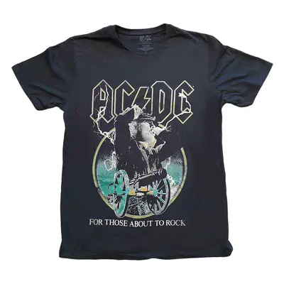 AC/DC Ing For Those About To Rock Yellow Outlines Unisex Black