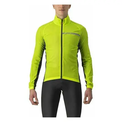 Castelli Squadra Stretch Kabát Electric Lime/Dark Gray