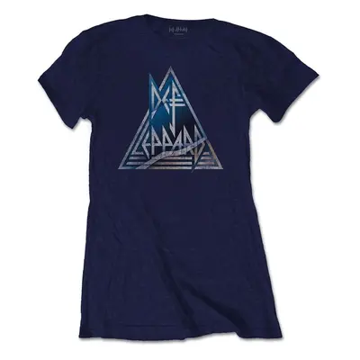 Def Leppard Ing Triangle Logo Womens Navy Blue