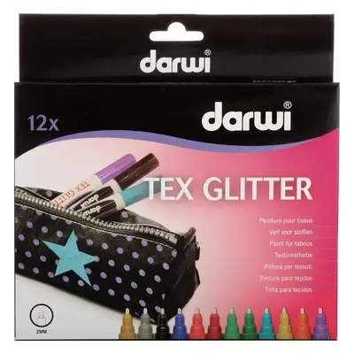 Darwi Tex Fabric Glitter Marker Set Textil markerek készlete x ml