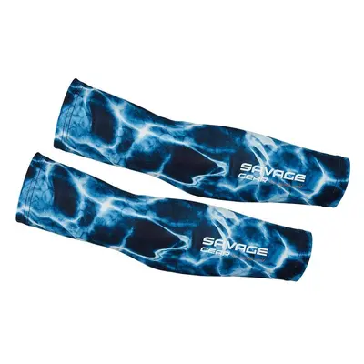 Savage Gear Horgászpóló Marine UV Sleeves Sea Blue