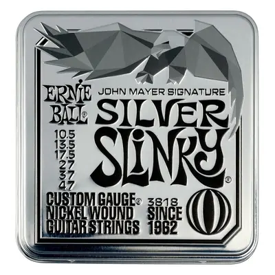 Ernie Ball John Mayer Silver Slinky Nickel Wound Electric Guitar Strings Pack Elektromos gitárhú