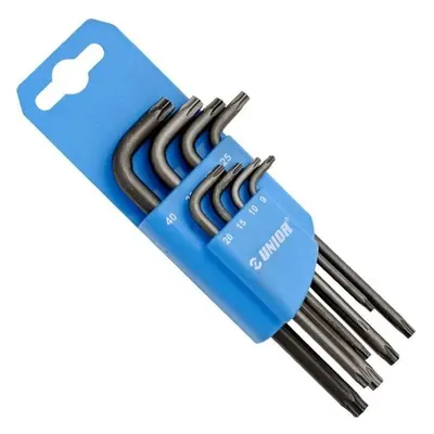 Unior Set Of Wrenches with TX Profile In Plastic Clip T9 - T40 Villáskulcs