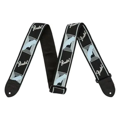 Fender 2'' Monogrammed Textil gitár heveder Black/Light Grey/Blue