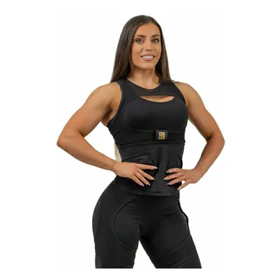 Nebbia Compression Top INTENSE Ultra Black/Gold Fitness fehérnemű