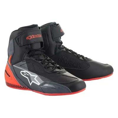 Alpinestars Faster-3 Shoes Black/Grey/Red Fluo Motoros cipők