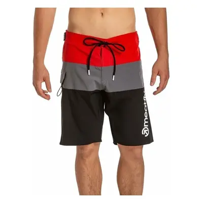 Meatfly Mitch Boardshorts 21'' Red Stripes Férfi fürdőruházat