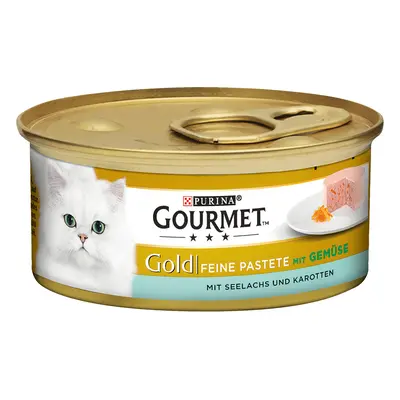 48x85g Gourmet Gold Paté nedves macskatáp- Tőkehal & sárgarépa