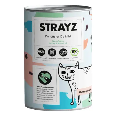 24x 400g STRAYZ BIO cat bio lazac és bio brokkoli nedves macskatáp