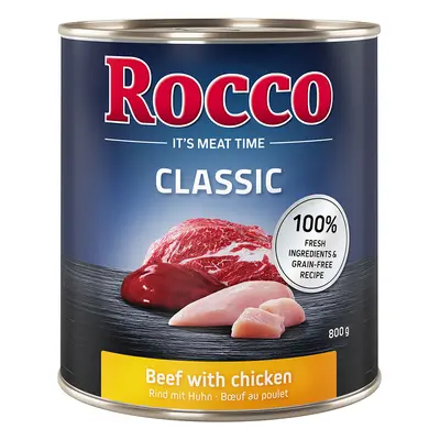 6x800g Rocco Classic nedves kutyatáp- Marha & csirke