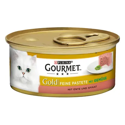 12x85g Gourmet Gold Paté kacsa & spenót nedves macskatáp