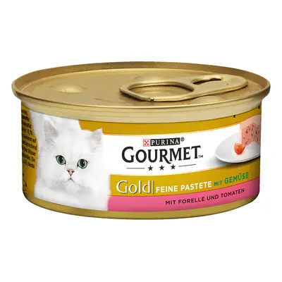 12x85g Gourmet Gold Paté pisztráng & paradicsom nedves macskatáp