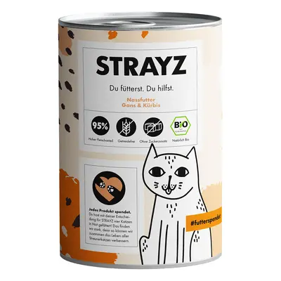 6x400g STRAYZ BIO BIO bio liba & bio sütőtök konzerv nedves macskaeledel