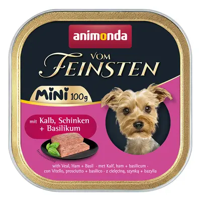 32x100g animonda vom Feinsten Adult Mini Borjú, sonka & bazsalikom nedves kutyatáp