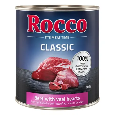 24x800g Rocco Classic nedves kutyatáp- Marha & borjúszív