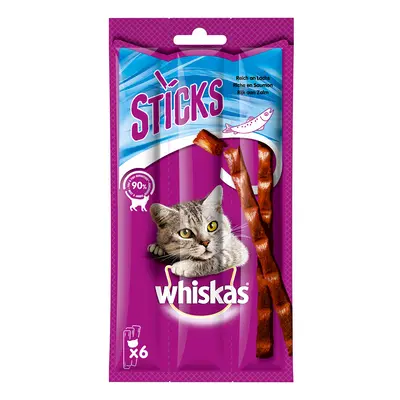 28x36g Whiskas Sticks gazdaságos csomag macskasnack - Lazaccal gazdagon