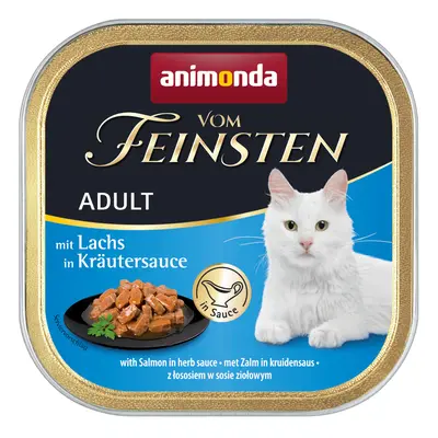 6x100g animonda vom Feinsten Adult NoGrain szószban nedves macskatáp-Lazac zöldfűszeres szószban